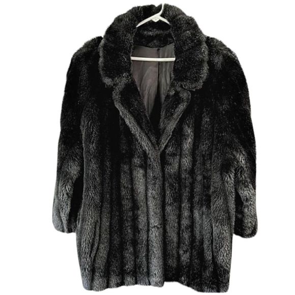 Candace Originals Jackets & Blazers - VINTAGE Candace Originals Black Faux Fur Coat XL
